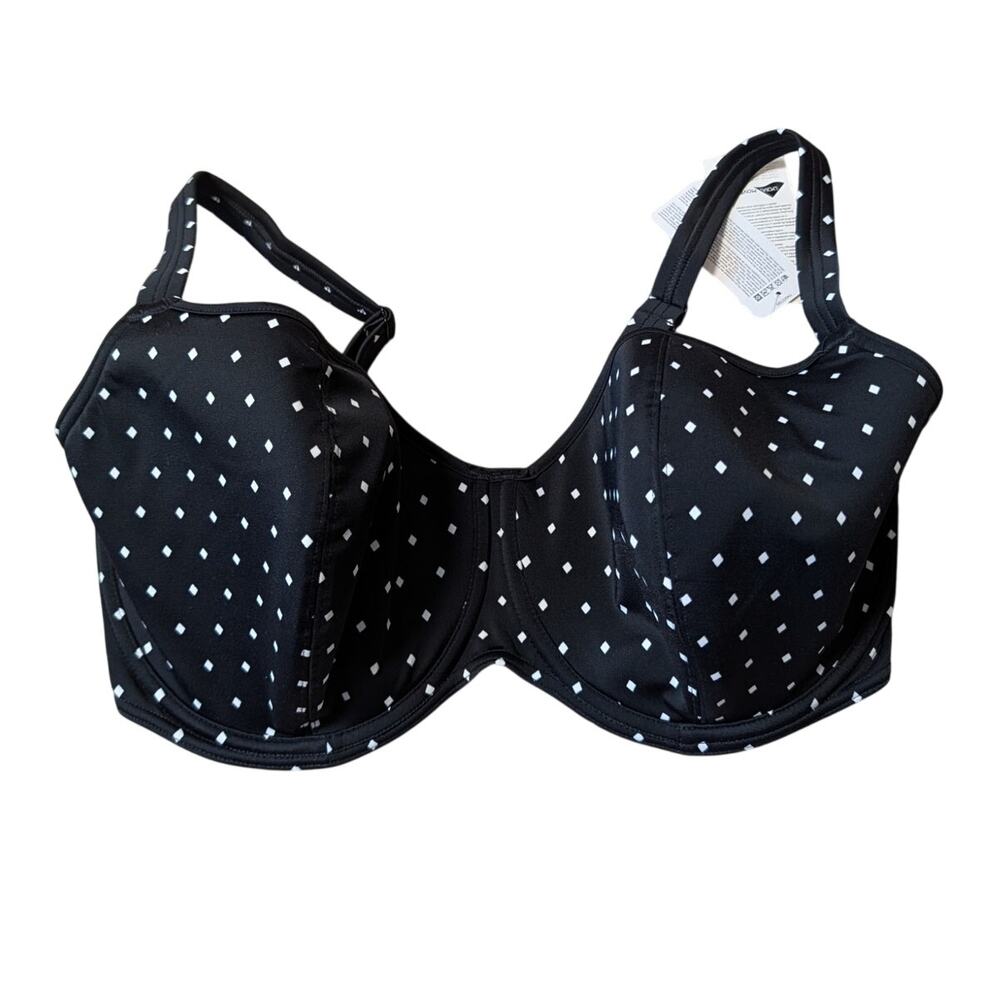Freya Jewel Cove Swimwear Bikini Top Womens 38I Black Underwire Padded Dot NWT
